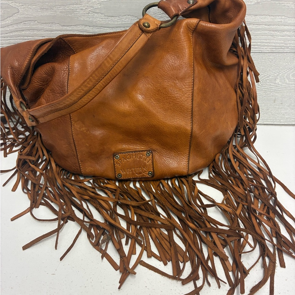 American Darling - Spaghetti Western Full Grain Leather Fringe Hobo